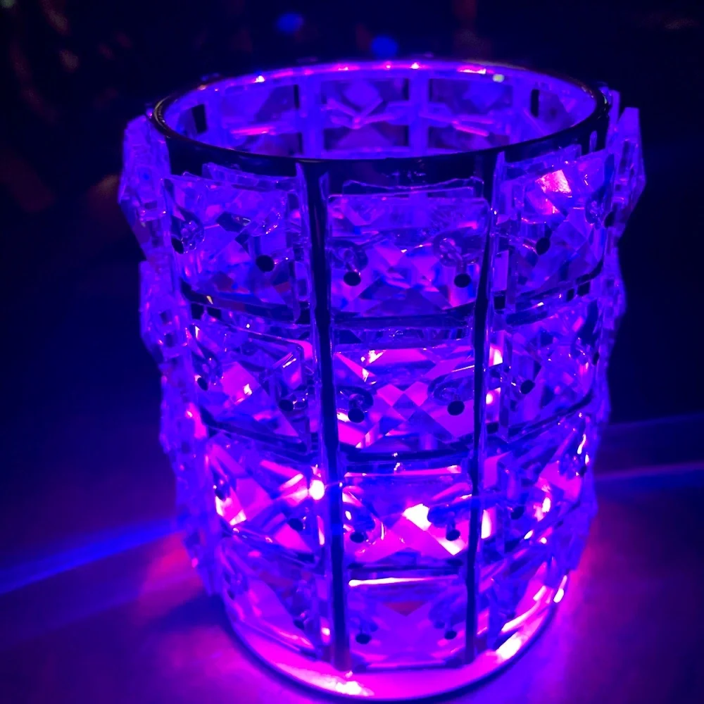 Led, USB Rechargeable, Crystal, Color Changing, Makeup, Holder, Organizer